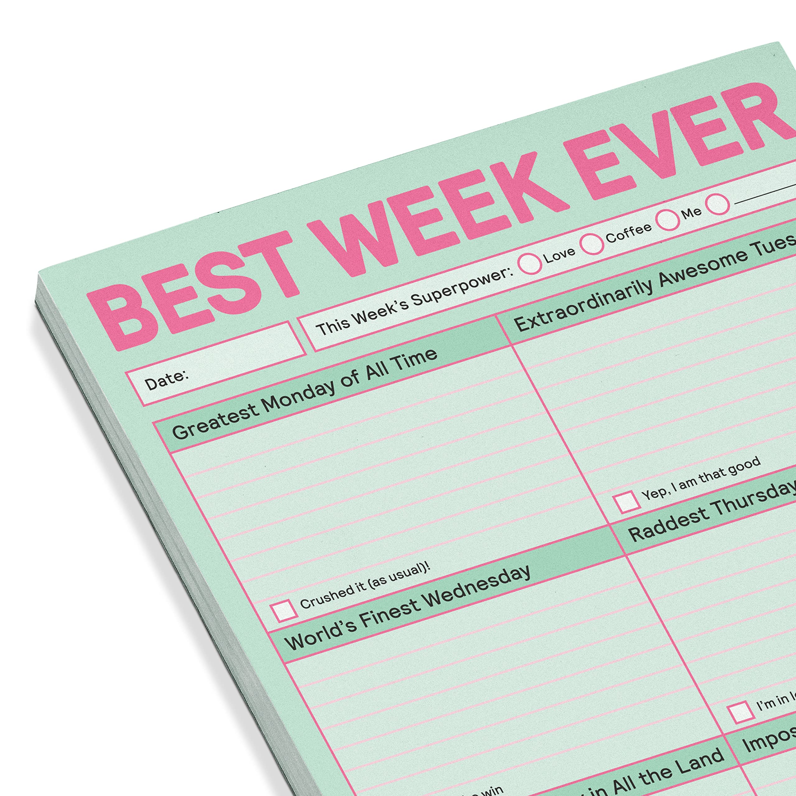 1-Count Knock Knock Best Week Ever Pad, Weekly Planner Pad & To Do List Notepad, 6 x 9-inches (Pastel Edition) - Image 4
