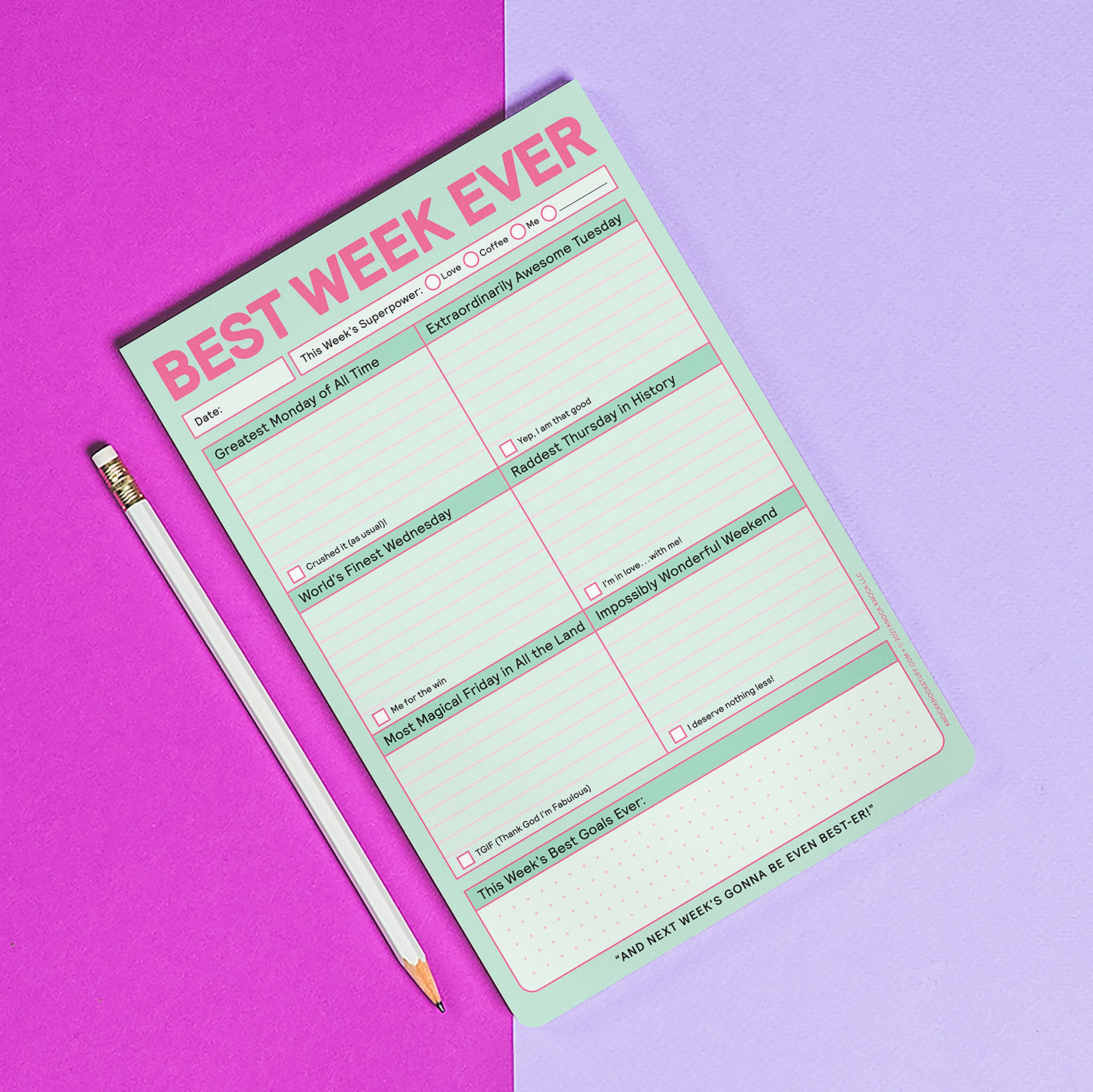1-Count Knock Knock Best Week Ever Pad, Weekly Planner Pad & To Do List Notepad, 6 x 9-inches (Pastel Edition) - Image 7
