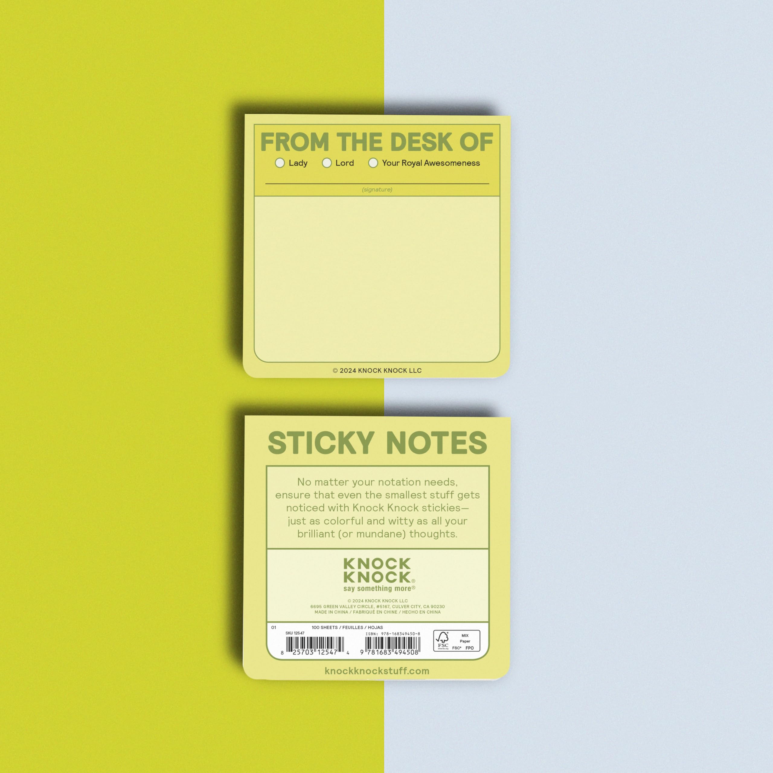 8-Count Knock Knock from The Desk of Sticky Note, 3 x 3-Inches, 100 Sheets Each - Image 4