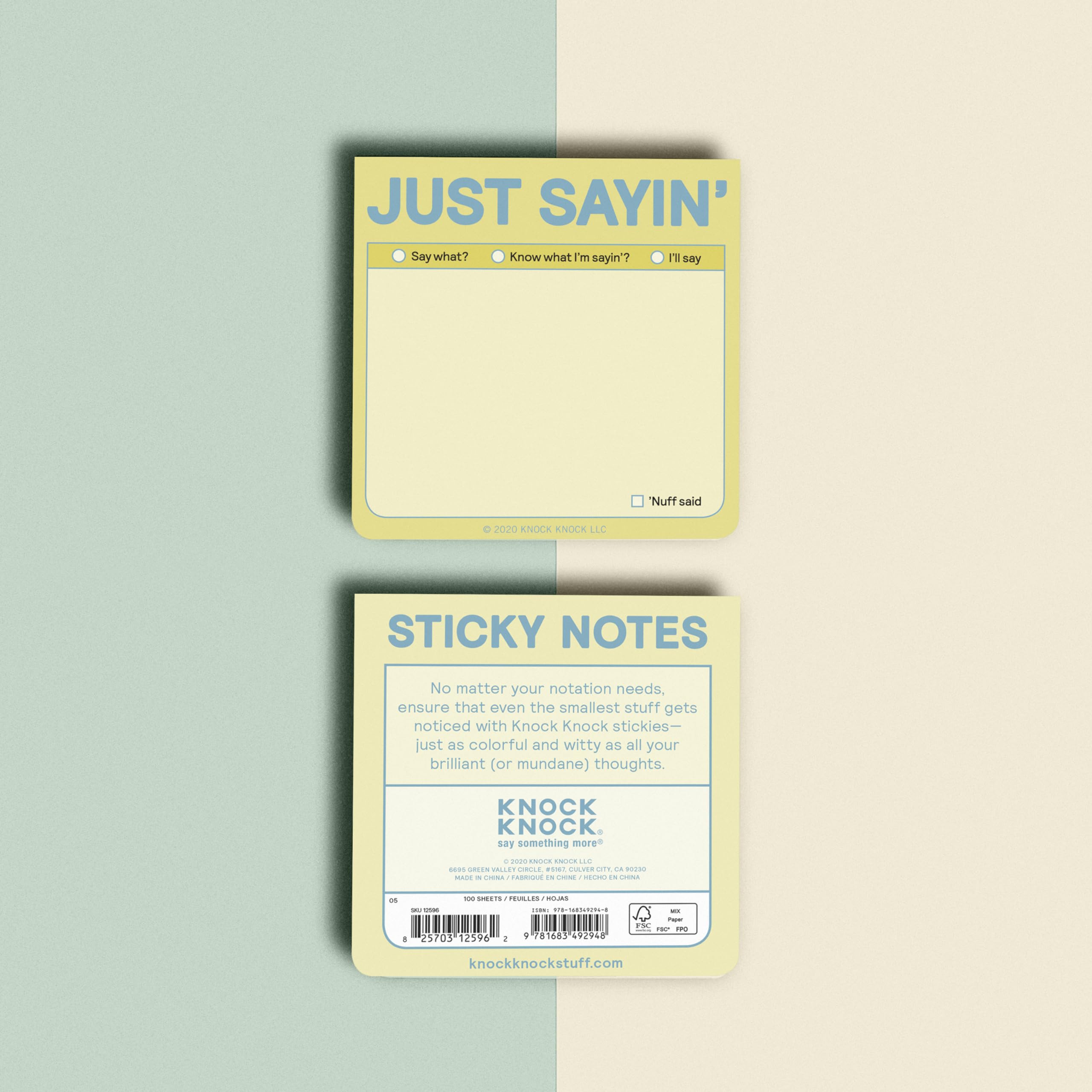 1-Count Knock Knock Just Sayin' Sticky Note (Pastel Version, 3 x 3-inches) - Image 4