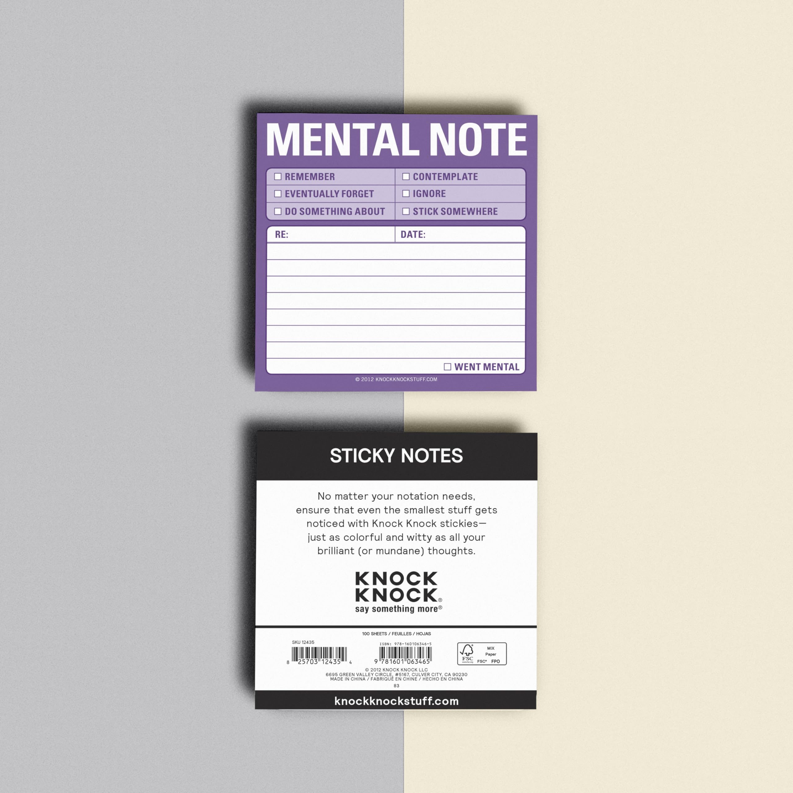 1-Count Knock Knock Mental Note Sticky Notes, To Do List Notepads, 3 x 3-inches each - Image 3
