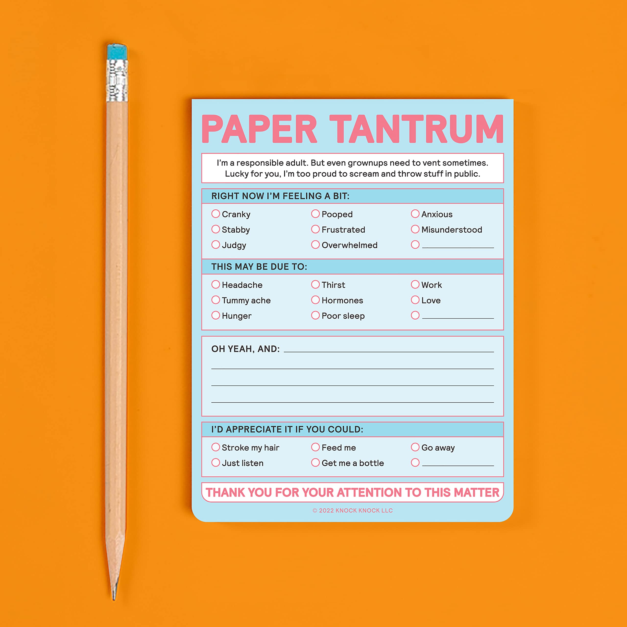 1-Count Knock Knock Paper Tantrum Note Pad, Funny Office Notepads & Checklist Nifty Notes (Pastel), 4 x 5.25-inches - Image 4