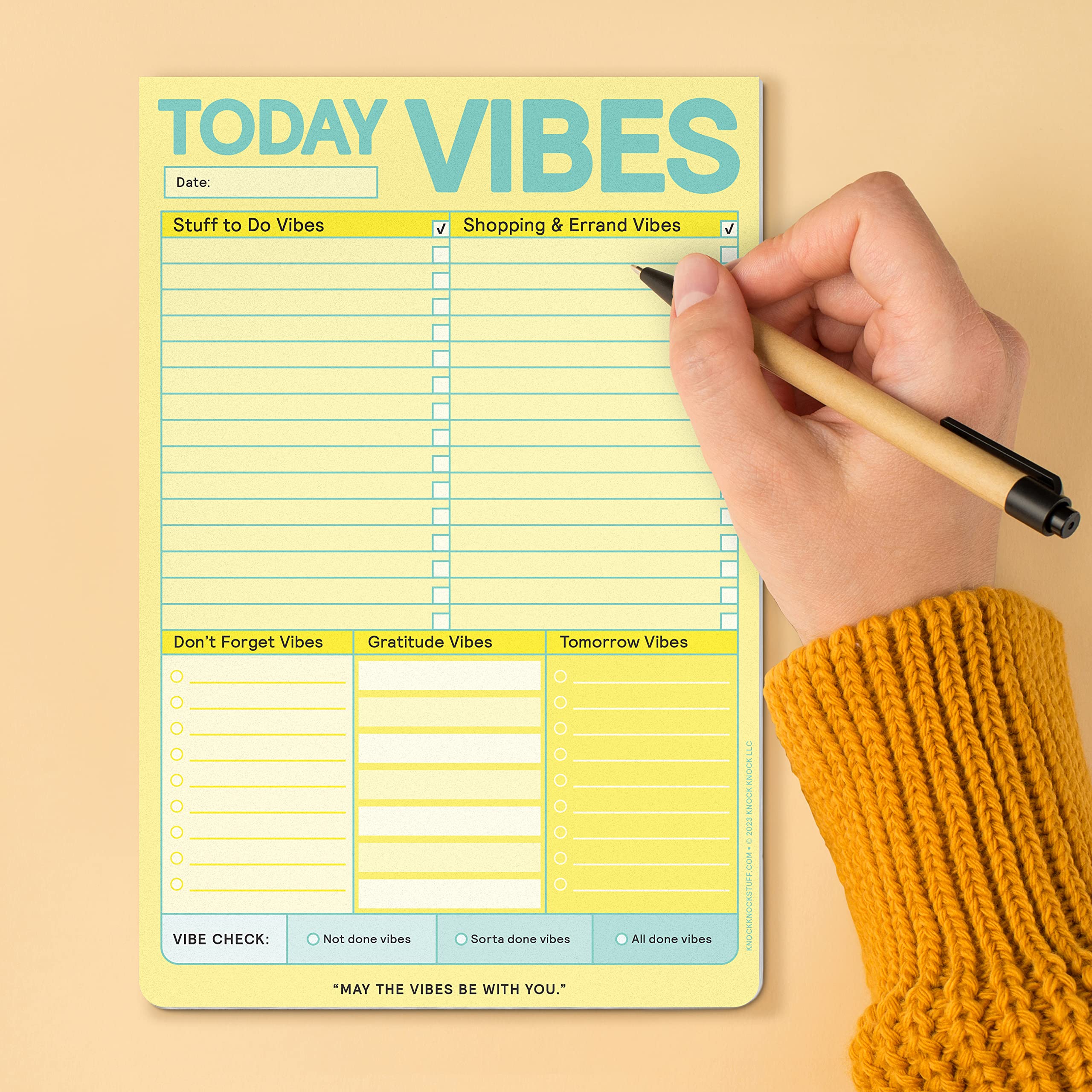 1-Count Knock Knock Today Vibes Pad, To Do List Notepad & Daily Planner Pad, 6 x 9-inches - Image 5