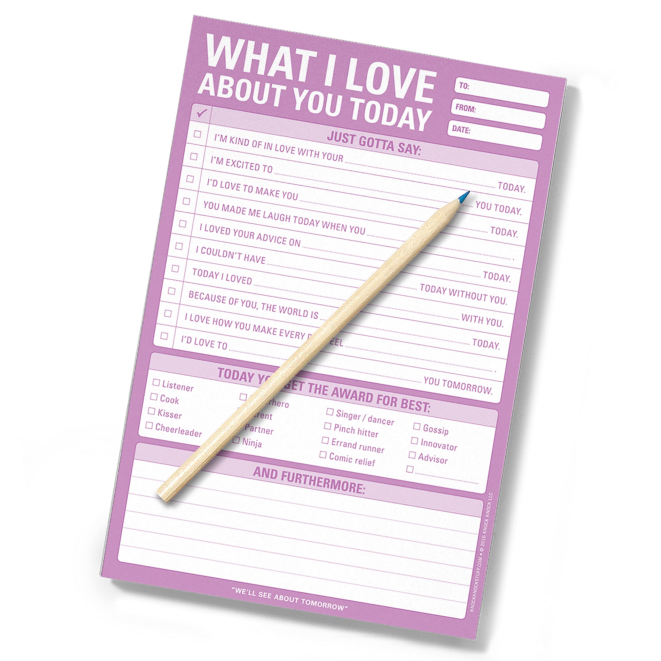 1-Count Knock Knock What I Love about You Today Pad, Love Letter Paper Checklist Lunch Box Notes for Husband, 6 x 9-inches - Image 6