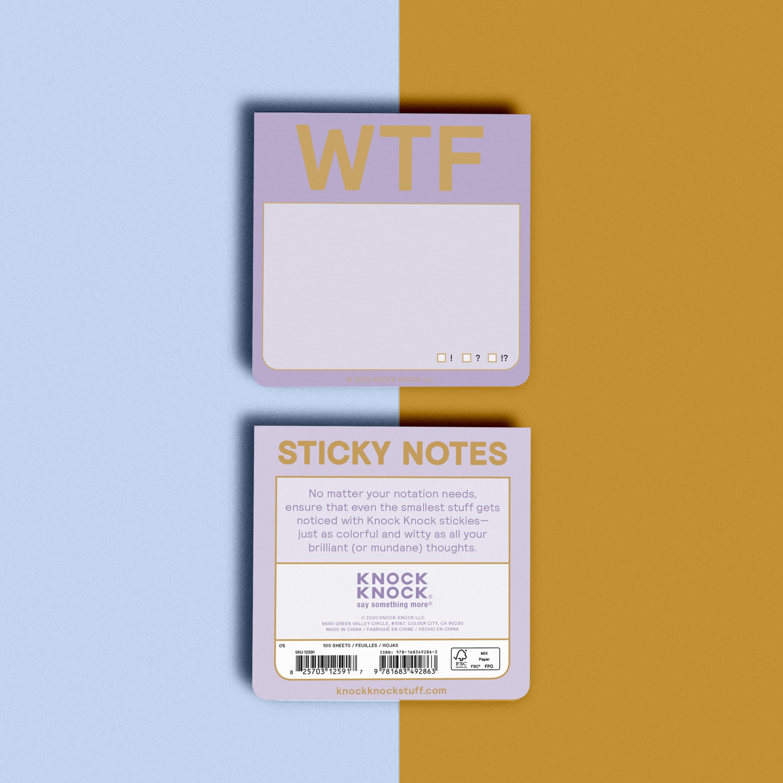 1-Count Knock Knock WTF to Do Sticky Note Pad, 3 x 3-inches (Pastel Edition) - Image 3