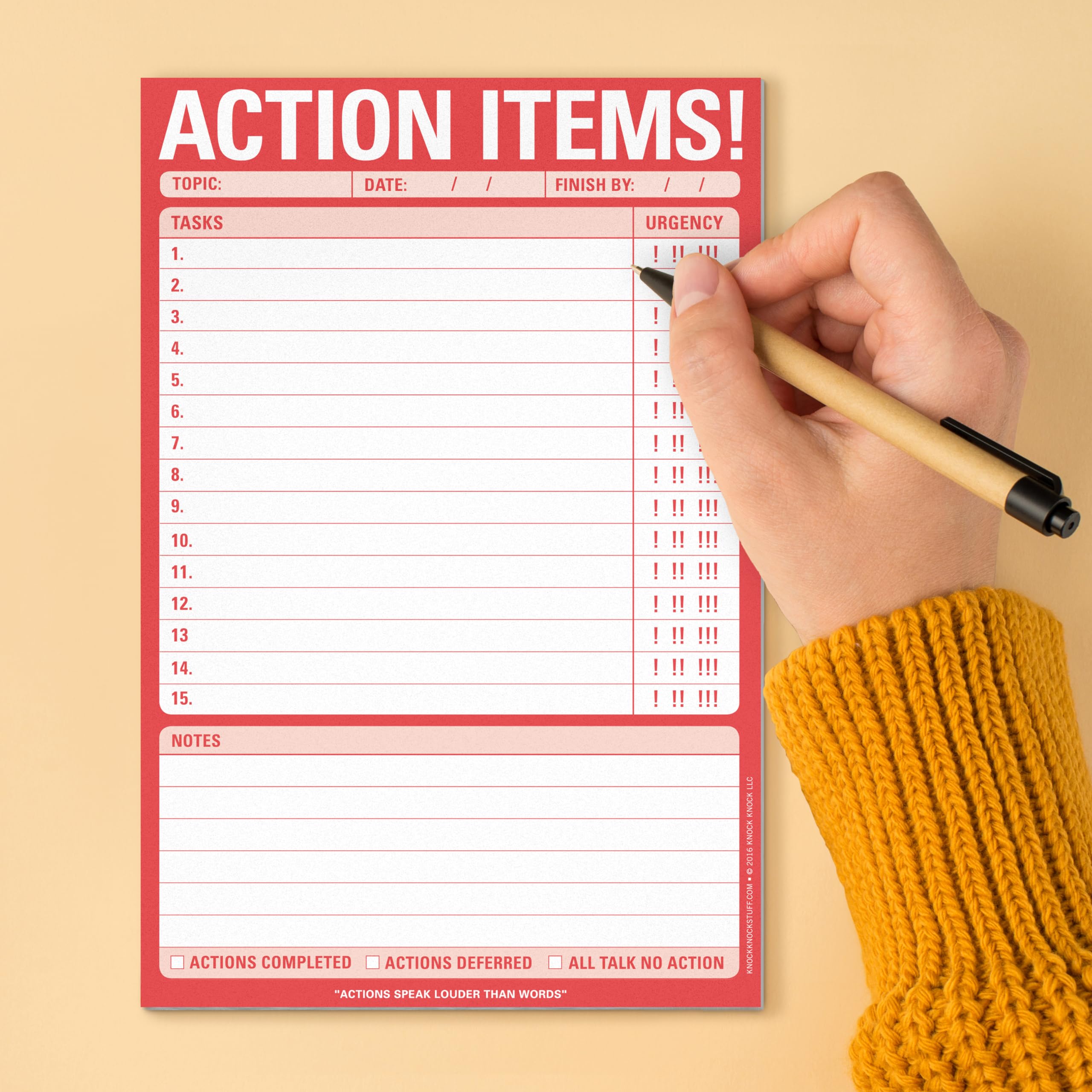 6-Count Knock Knock Action Items! Pads, Funny Office Notepads & To Do List Notepads, 6 x 9-inches each - Image 6