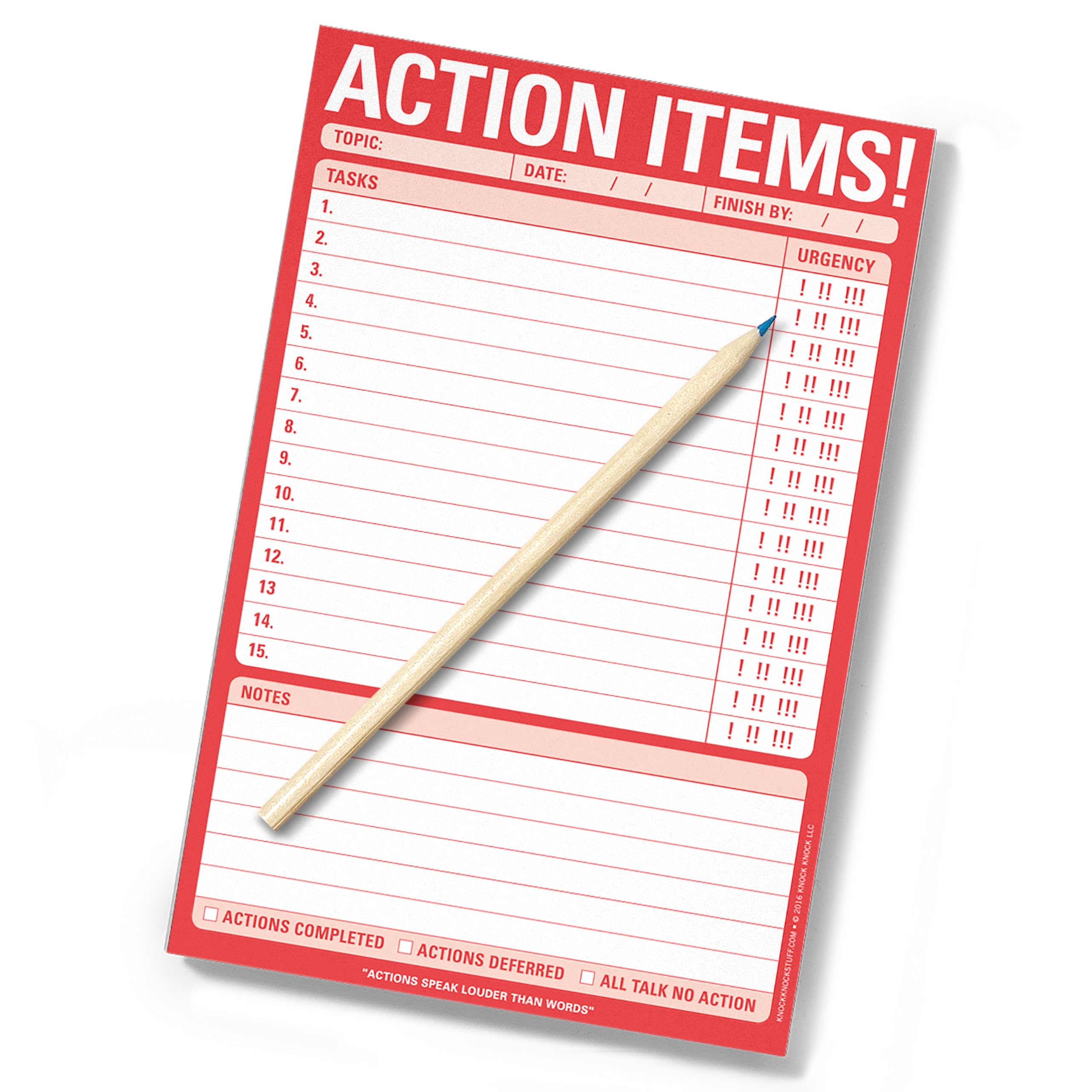 6-Count Knock Knock Action Items! Pads, Funny Office Notepads & To Do List Notepads, 6 x 9-inches each - Image 7