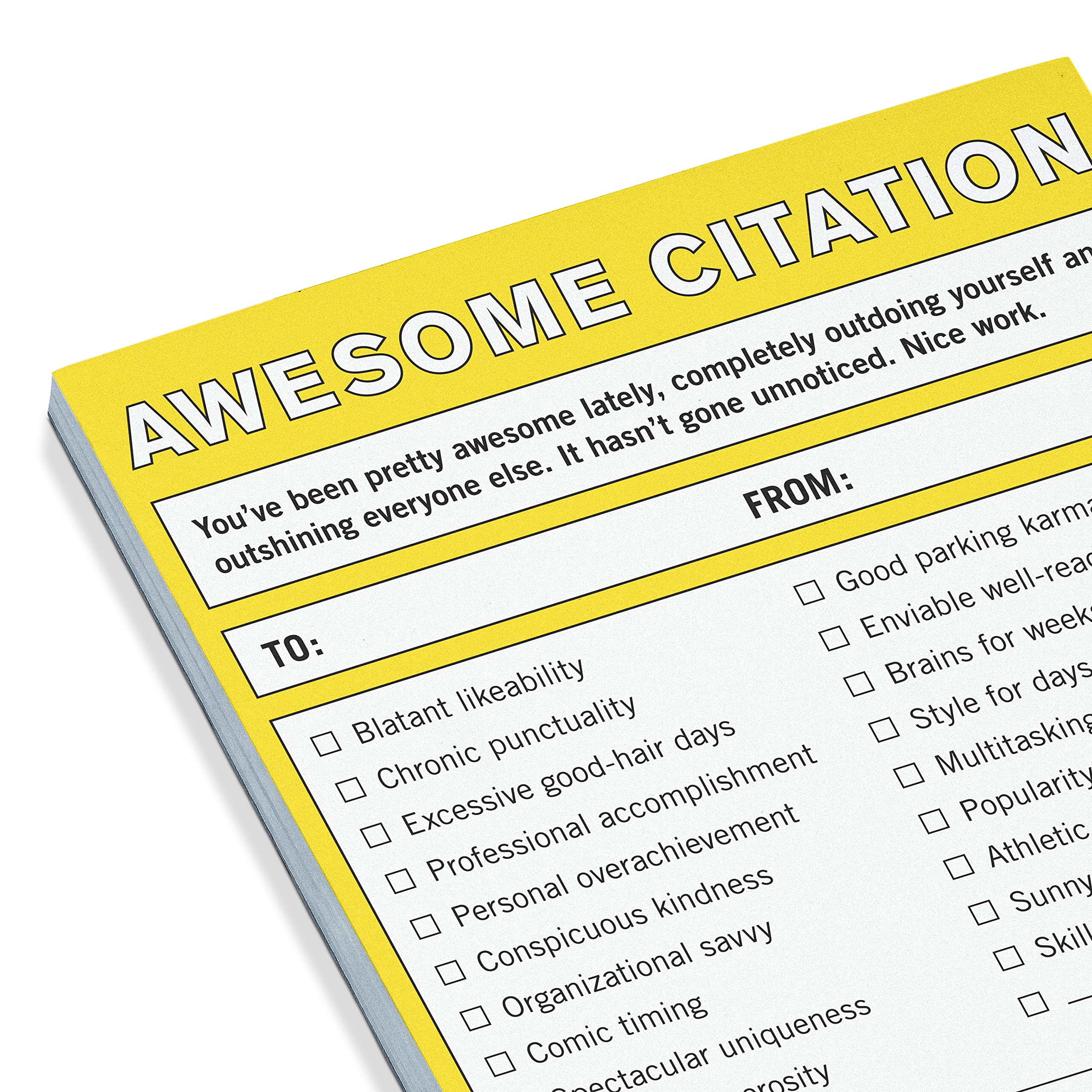 6-Count Knock Knock Awesome Citation Nifty Note Pads - Encouragement Checklist Memo Pads (Yellow), 4 x 5.25-inches each - Image 4