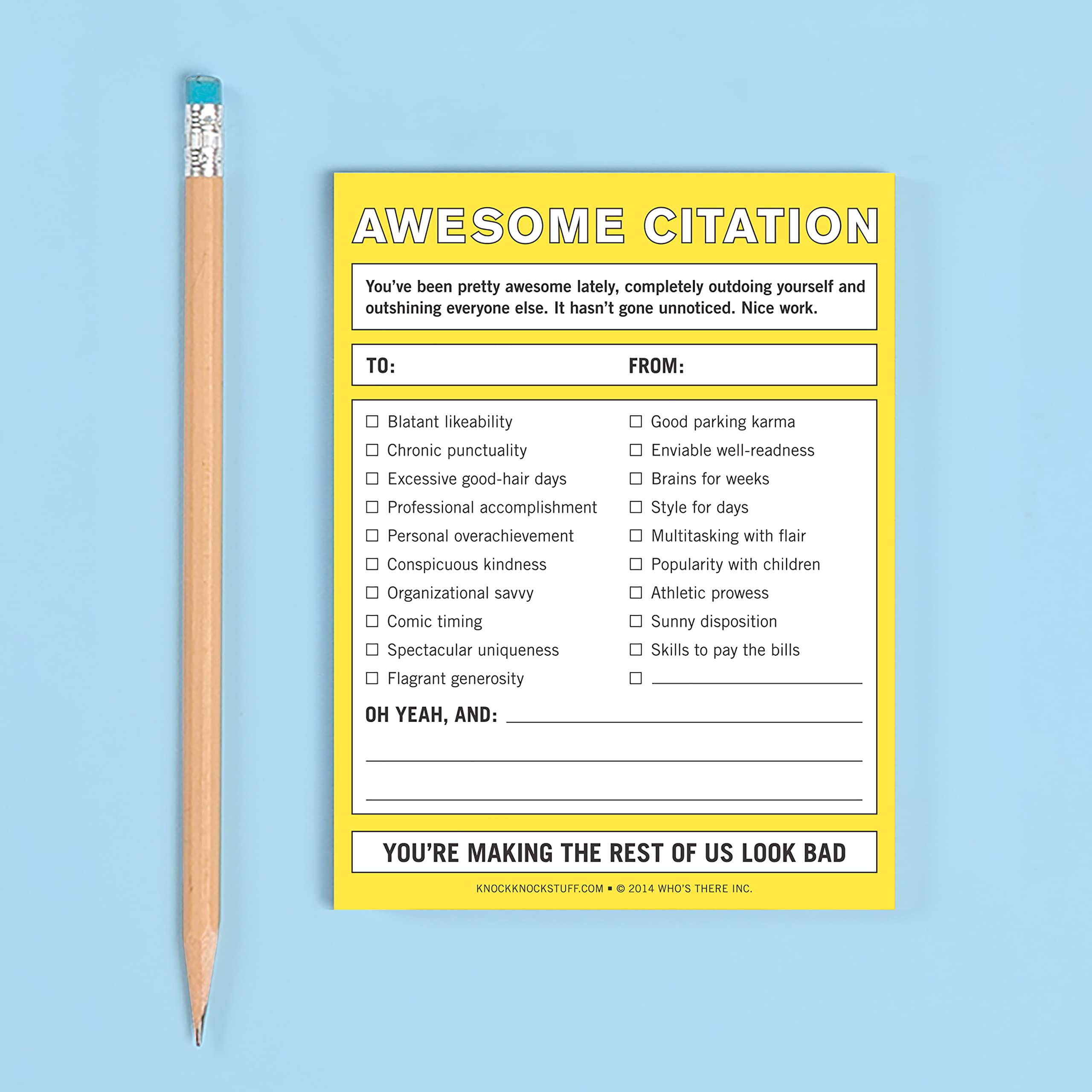 6-Count Knock Knock Awesome Citation Nifty Note Pads - Encouragement Checklist Memo Pads (Yellow), 4 x 5.25-inches each - Image 5