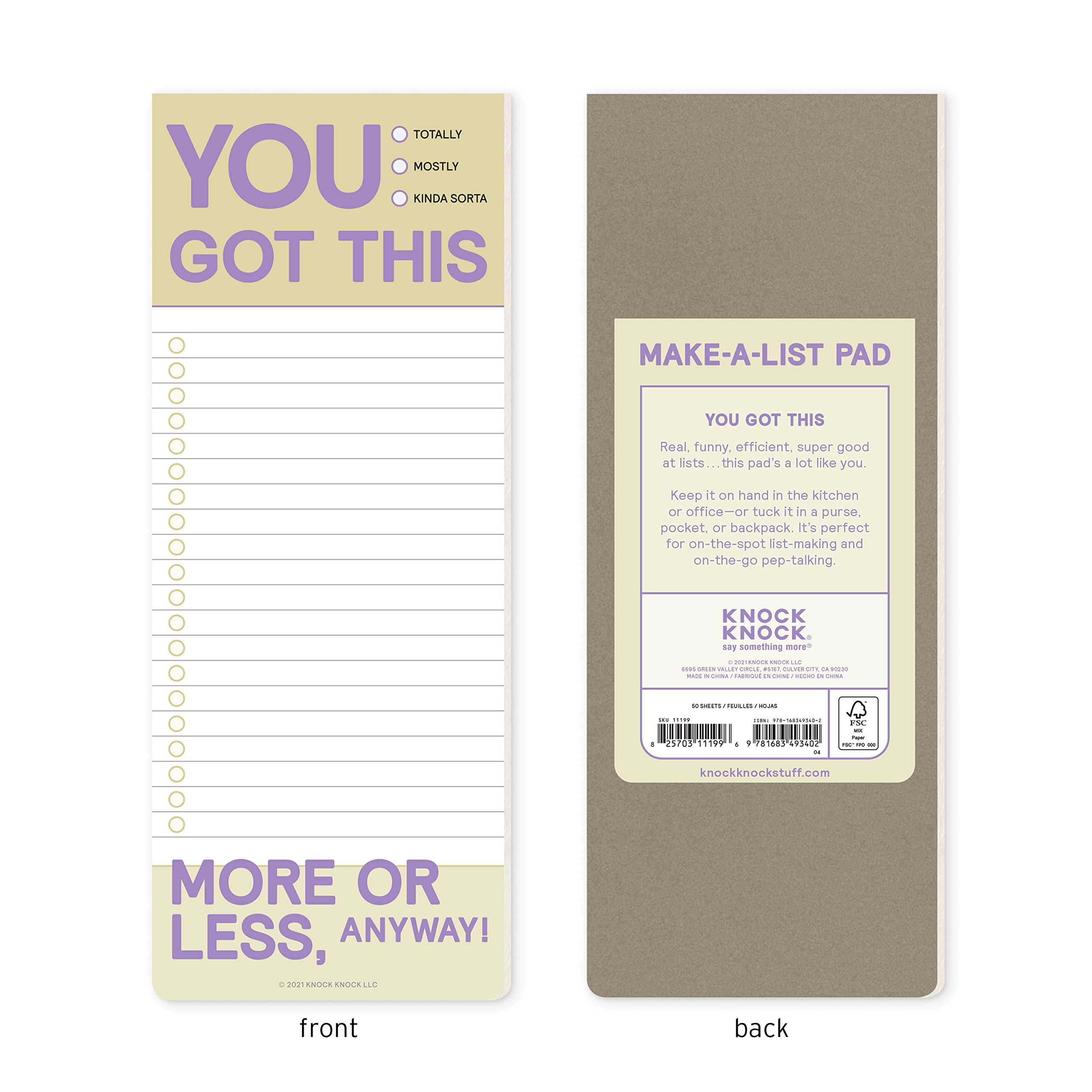 6-Count Knock Knock You Got This Make-a-List Pads - Daily Memo Planning Pad, 3.5 x 9-inches each - Image 3