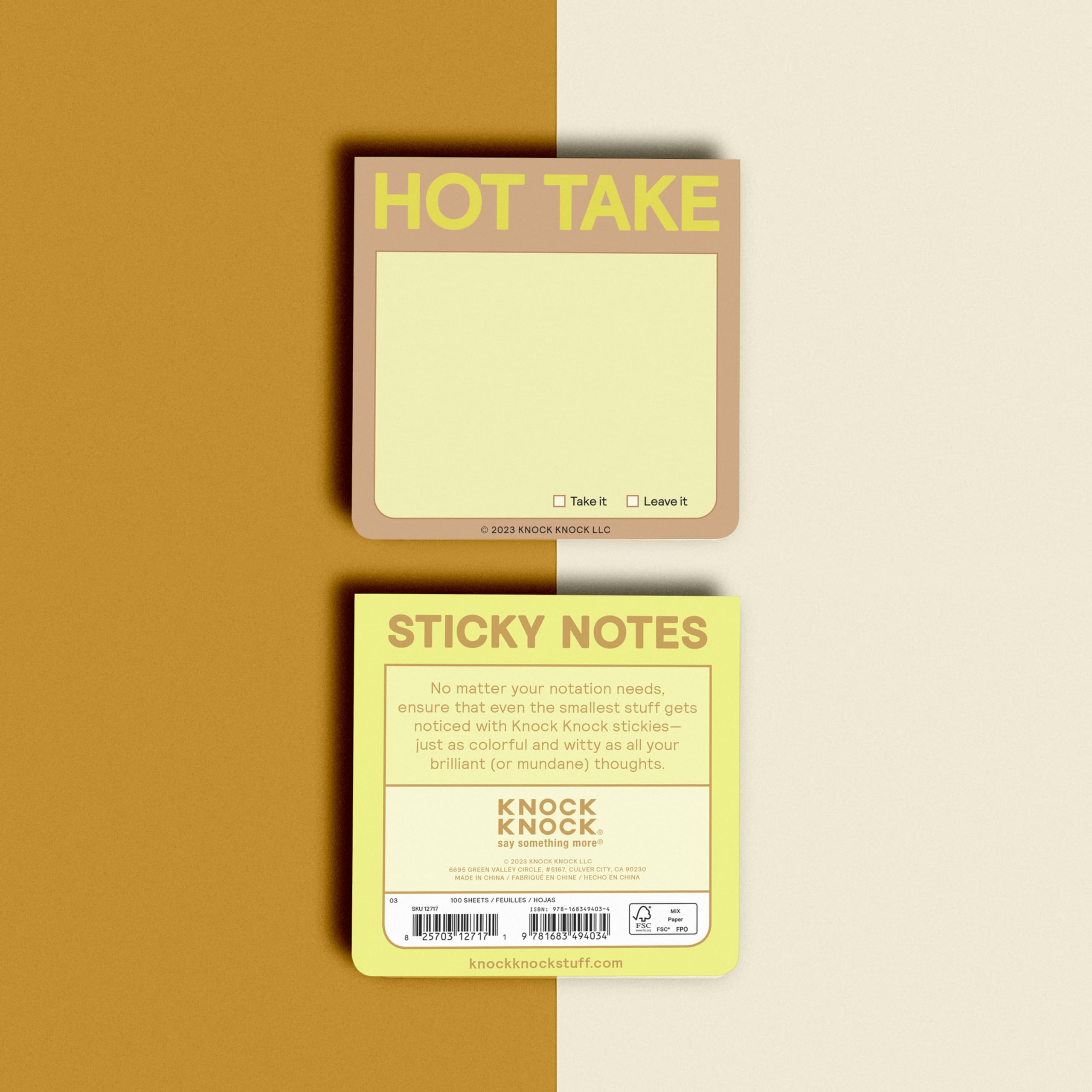8-Count Knock Knock Hot Take Sticky Note Pads, 3 x 3-inches, 100 Sheets Each - Image 4