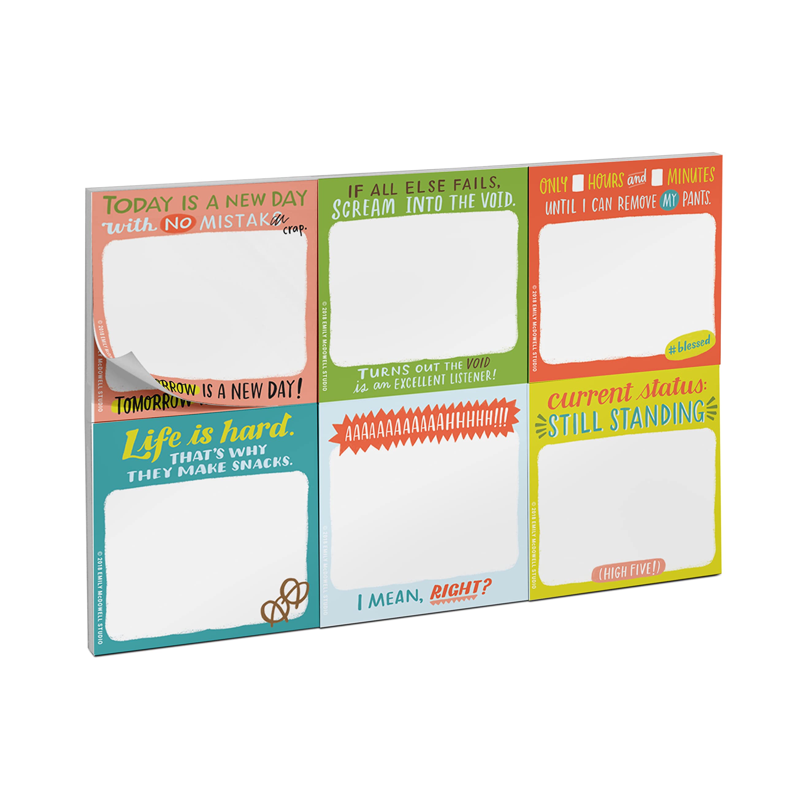 Em & Friends Daily Struggle Sticky Note Packet, 6 Sticky Note Pads Set, 2.75 x 2.75-Inches and 40-Sheets Each - Image 4