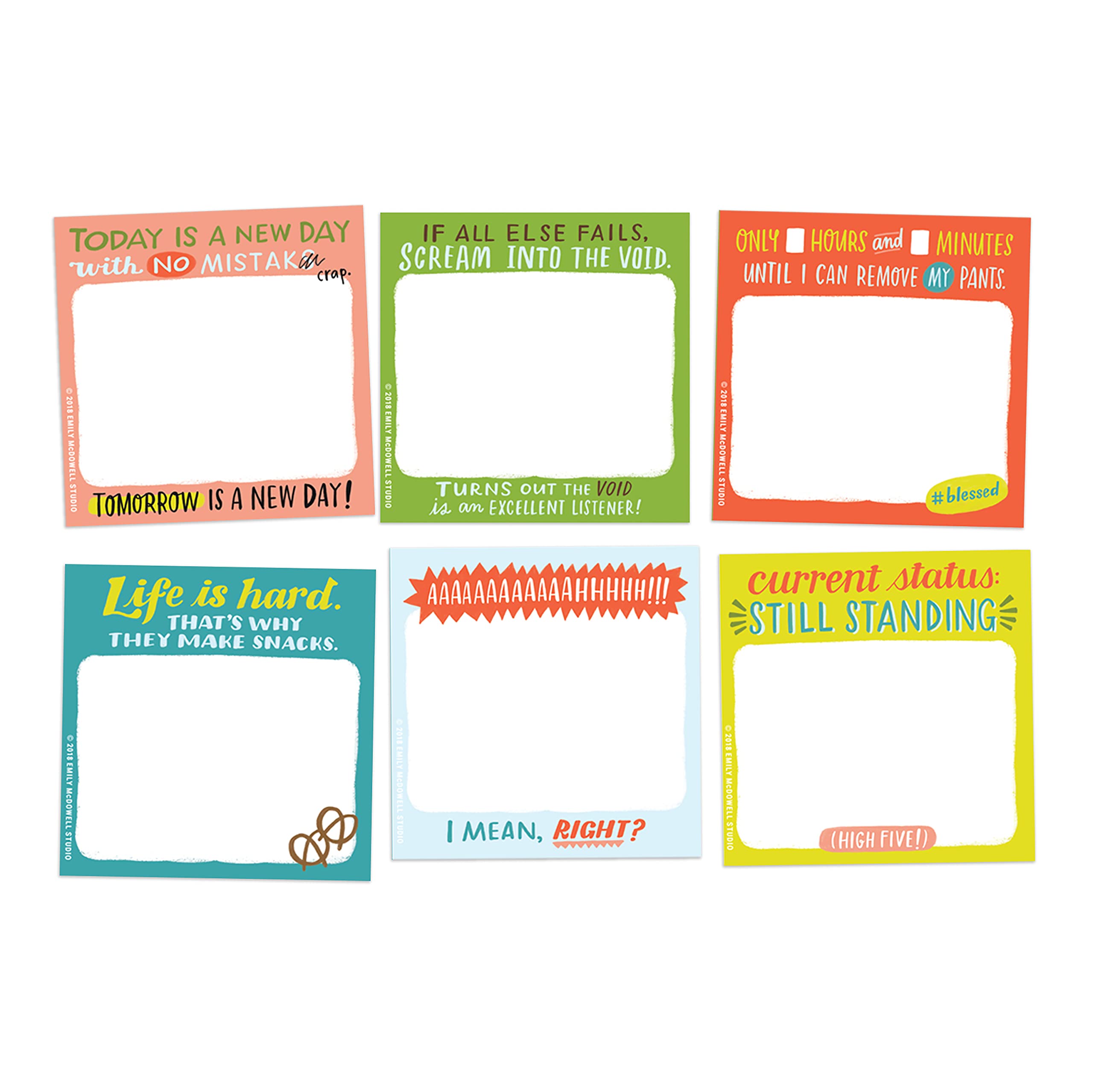 Em & Friends Daily Struggle Sticky Note Packet, 6 Sticky Note Pads Set, 2.75 x 2.75-Inches and 40-Sheets Each - Image 5