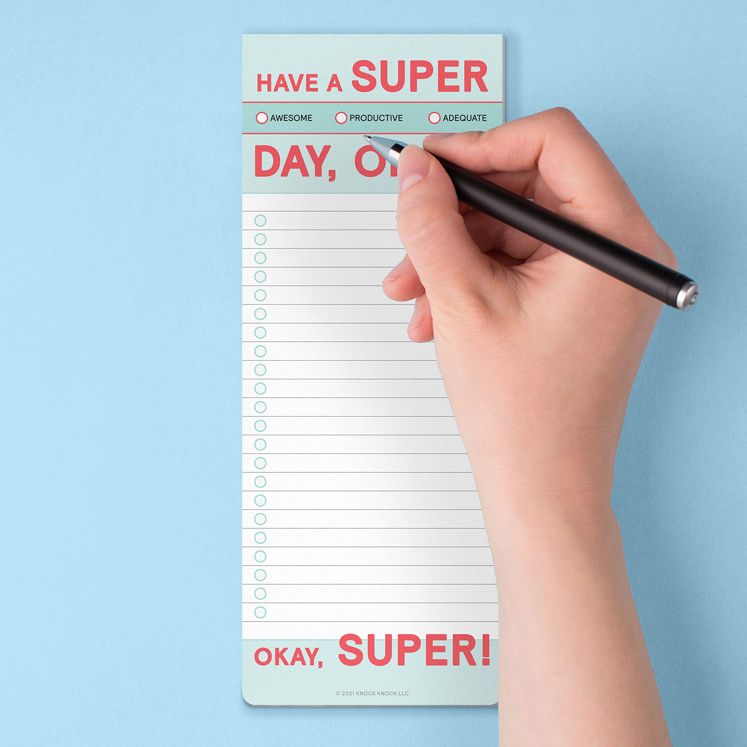 Knock Knock 6-Count Have A Super Day Make-a-List Pads - Daily Task Memo Planning Pad, 3.5 x 9-inches each - Image 6
