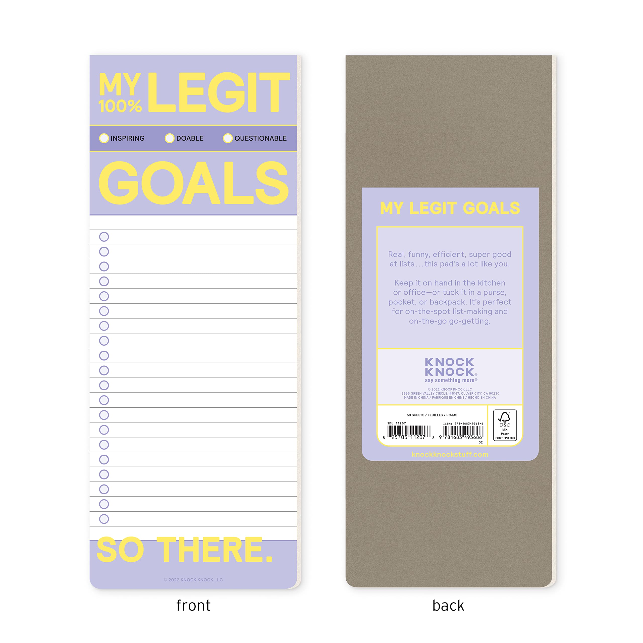Knock Knock 6-Count My Legit Goals Make-a-List Pads - Daily Planner Pad & To Do Pads, 3.5 x 9-inches each - Image 3