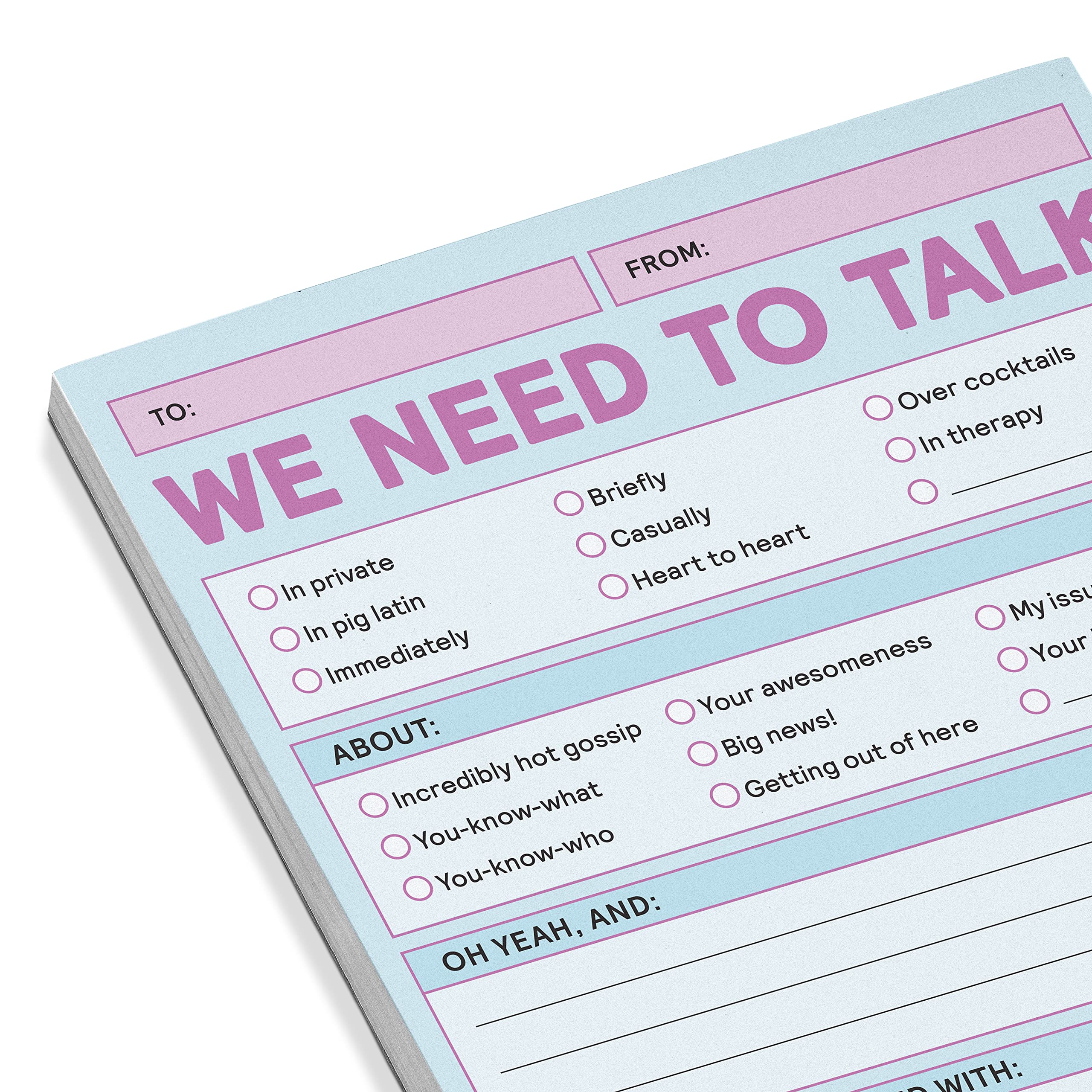 Knock Knock 6-Count We Need To Talk Nifty Note Memo Notepads, Checklist Memo Pads, 4 x 5.25-inches each (Pastel) - Image 4