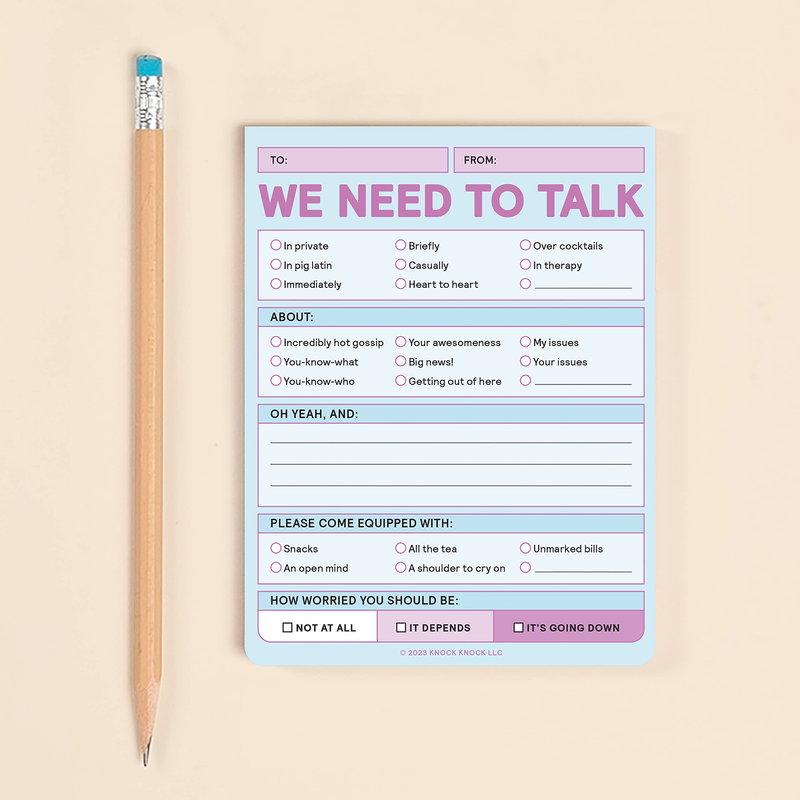 Knock Knock 6-Count We Need To Talk Nifty Note Memo Notepads, Checklist Memo Pads, 4 x 5.25-inches each (Pastel) - Image 5