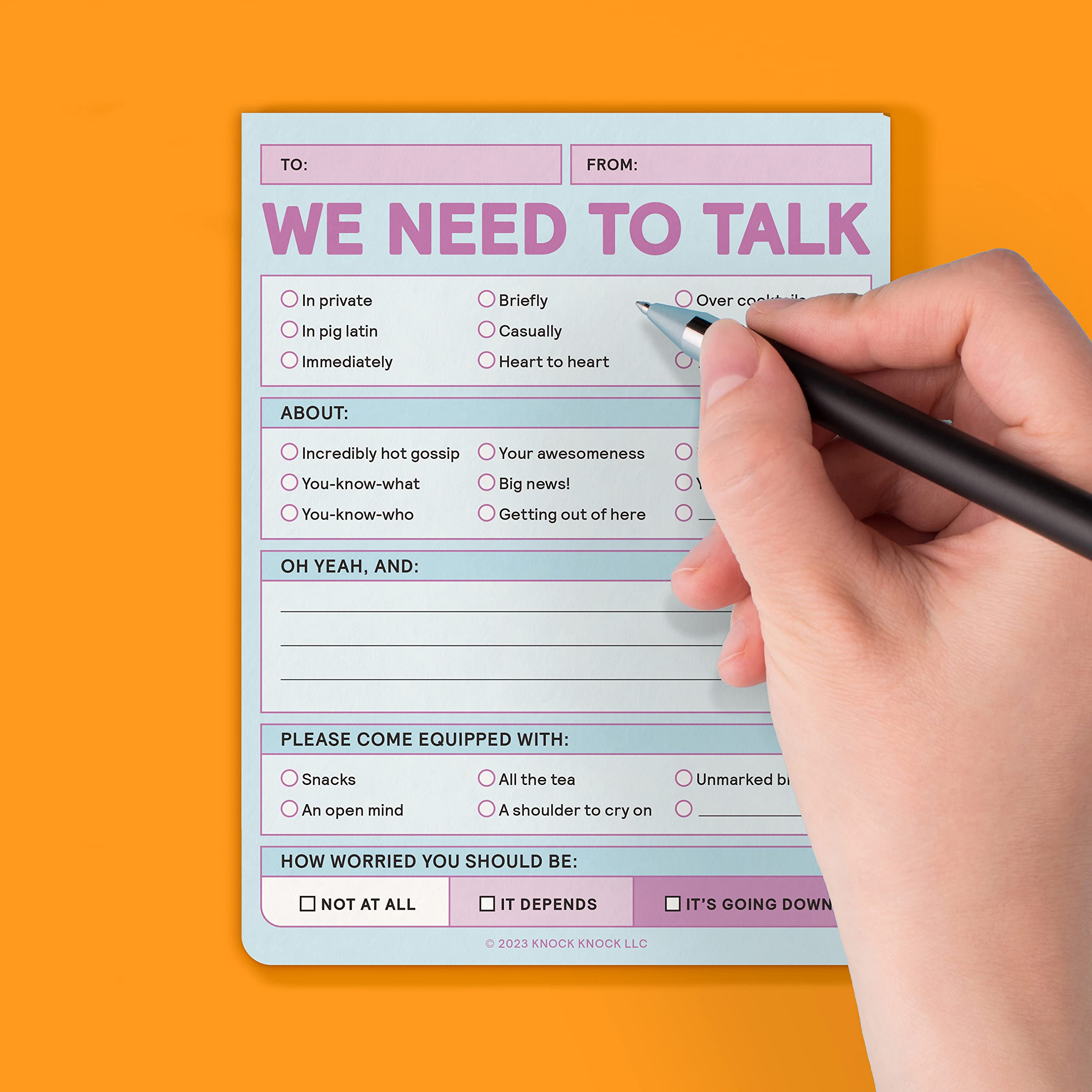 Knock Knock 6-Count We Need To Talk Nifty Note Memo Notepads, Checklist Memo Pads, 4 x 5.25-inches each (Pastel) - Image 6