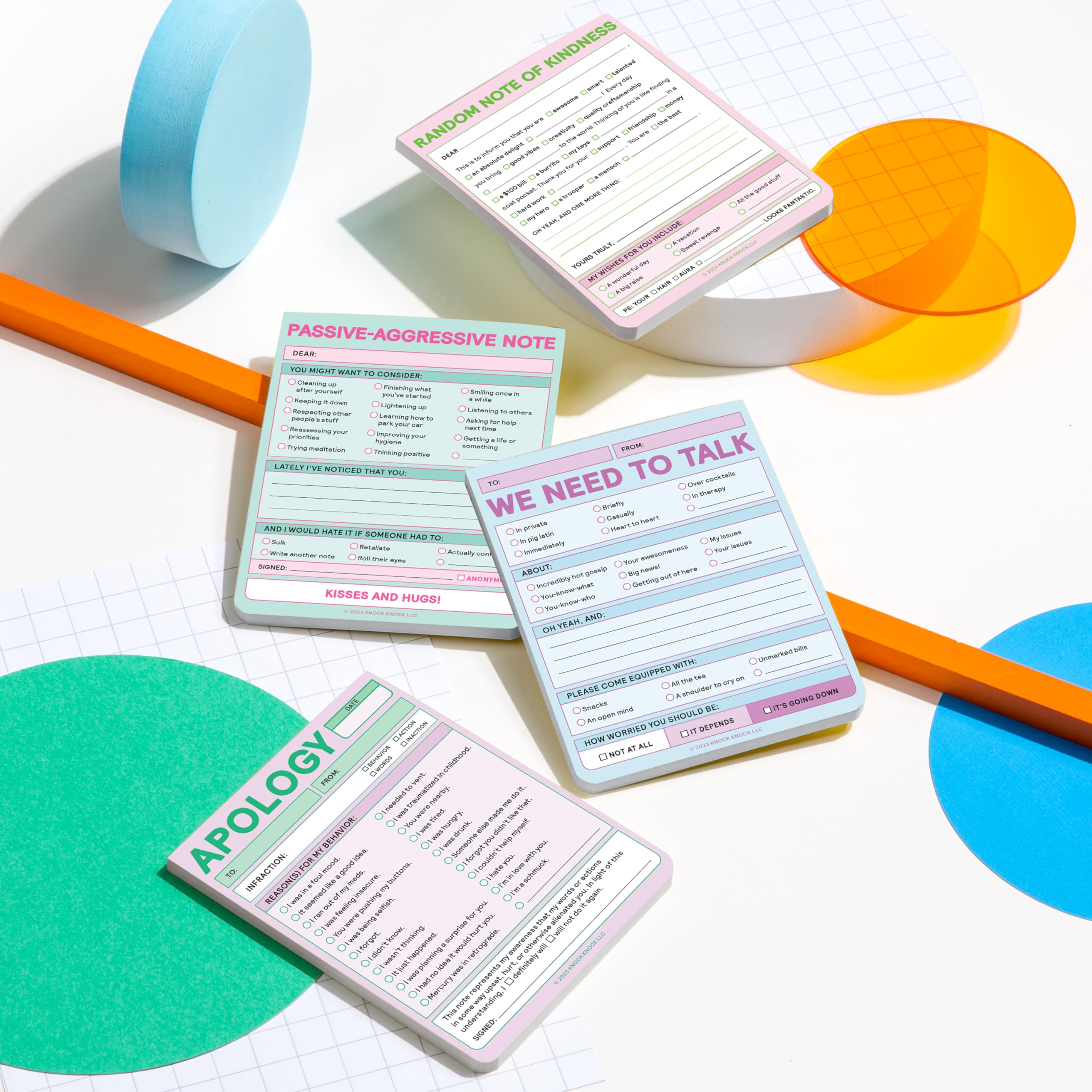 Knock Knock 6-Count We Need To Talk Nifty Note Memo Notepads, Checklist Memo Pads, 4 x 5.25-inches each (Pastel) - Image 7