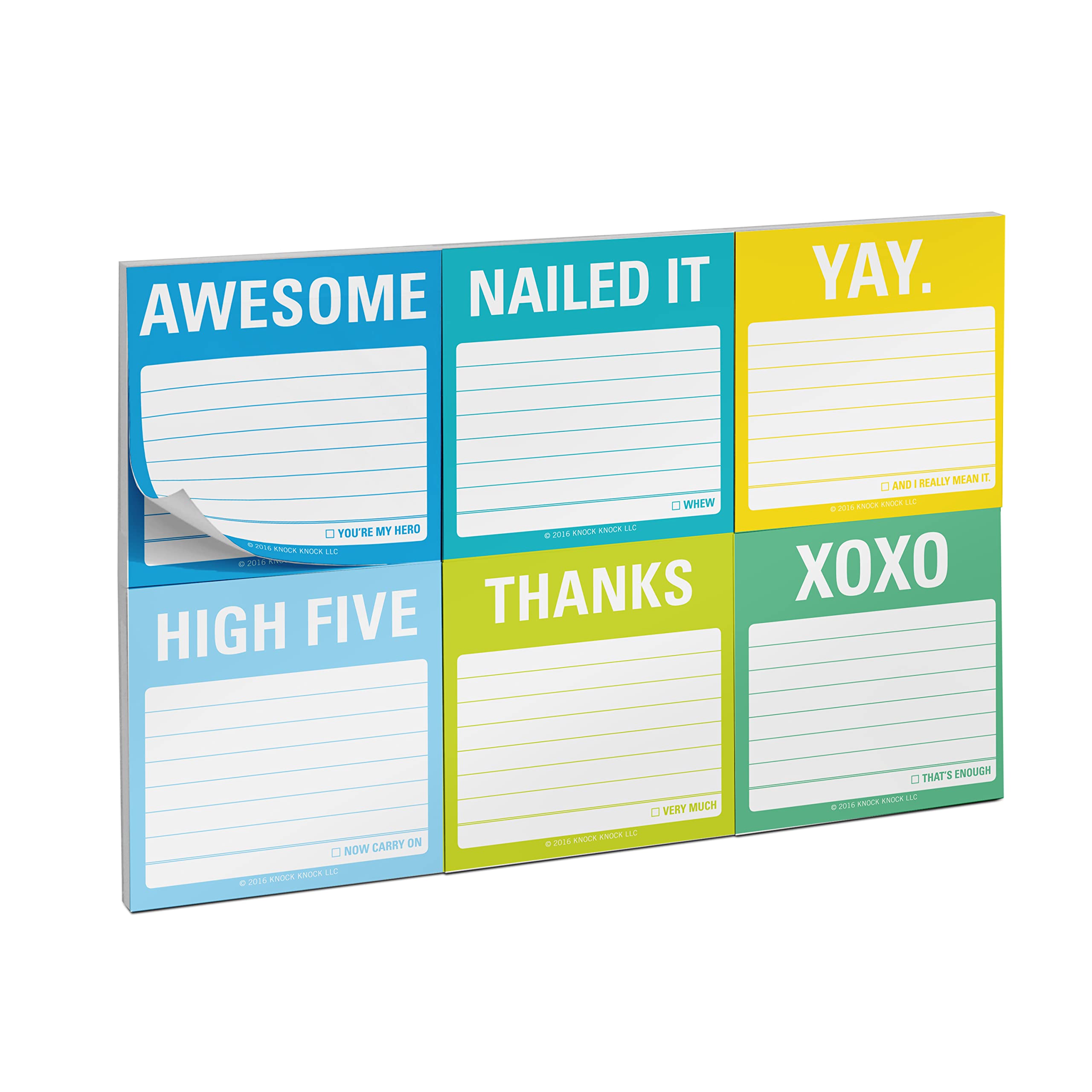Knock Knock It's All Good Sticky Note Packet, 6 Sticky Note Pads Set, 2.75 x 2.75-Inches and 40-Sheets Each - Image 4