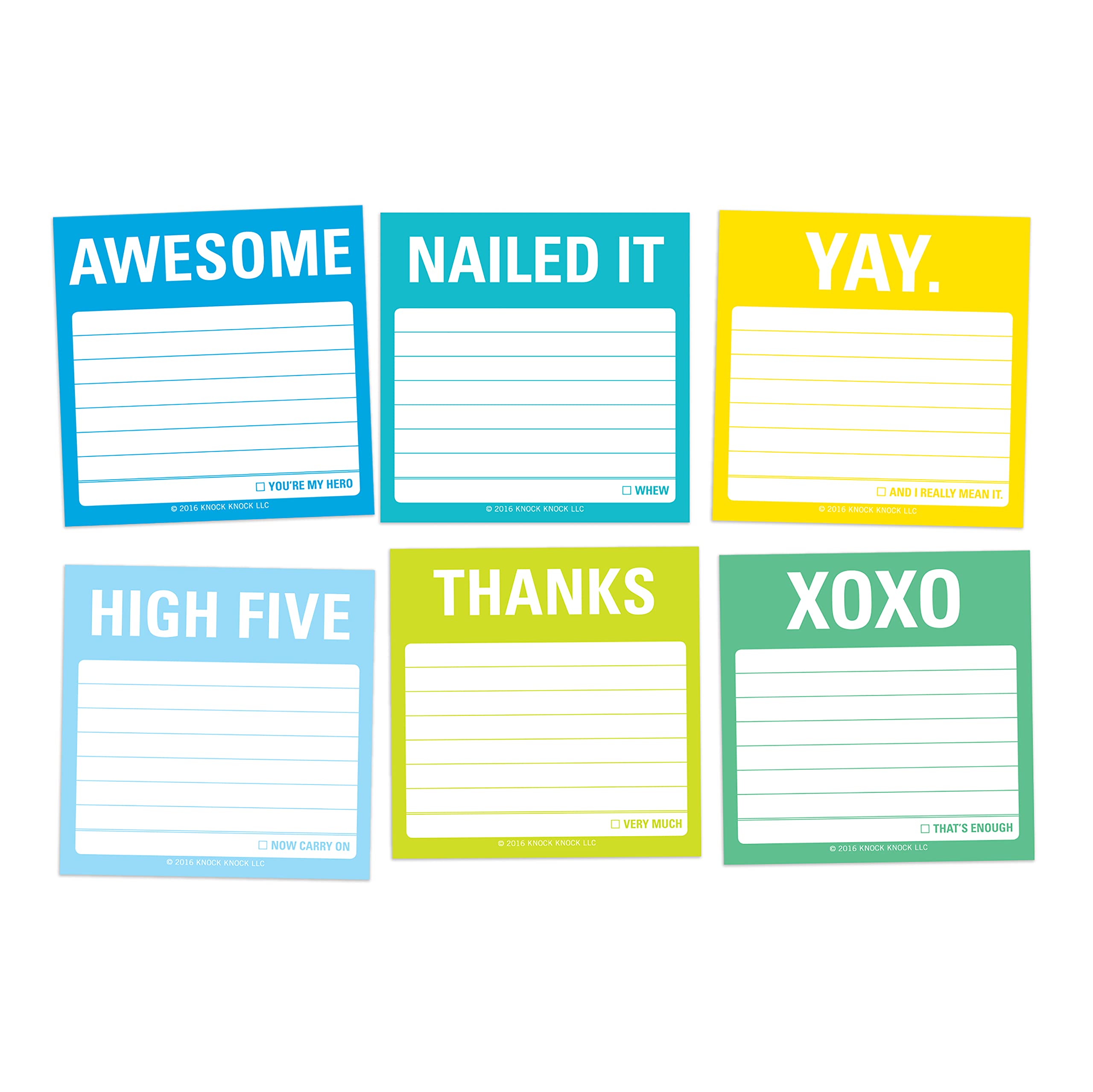 Knock Knock It's All Good Sticky Note Packet, 6 Sticky Note Pads Set, 2.75 x 2.75-Inches and 40-Sheets Each - Image 5