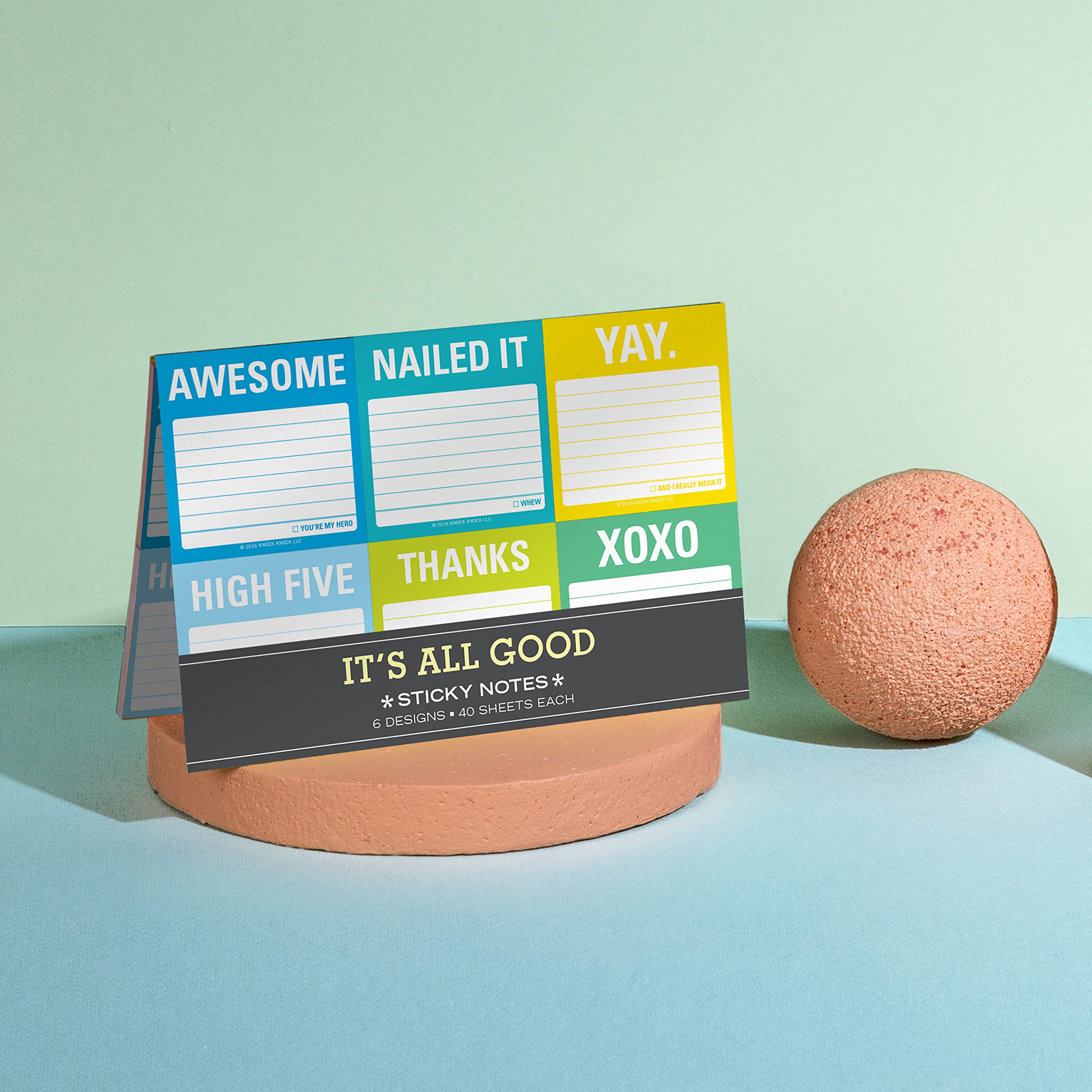 Knock Knock It's All Good Sticky Note Packet, 6 Sticky Note Pads Set, 2.75 x 2.75-Inches and 40-Sheets Each - Image 7