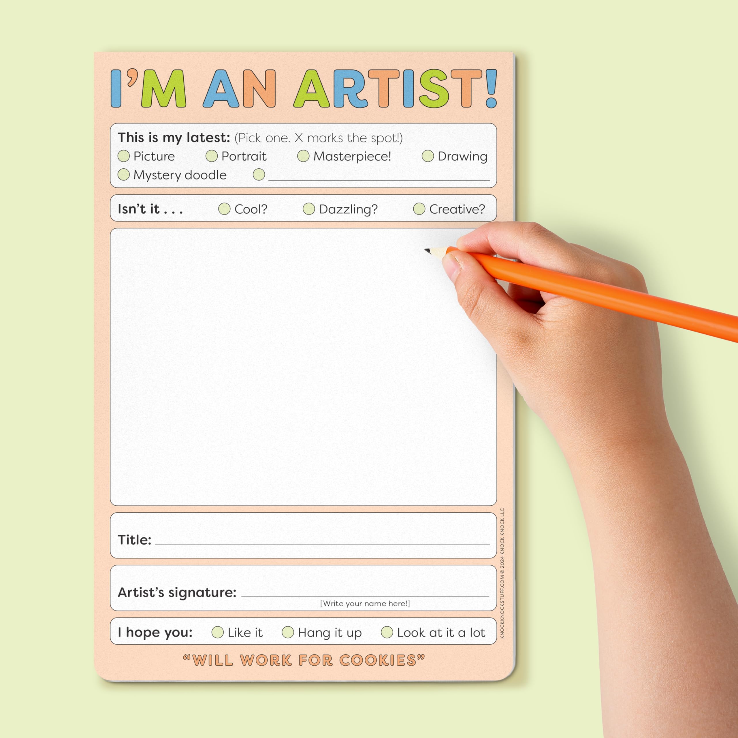 Knock Knock Kids I’m an Artist! Playtime Pad: Kids Activity Pad, 40 Sheets Plus Full-Color Sticker Sheet, 6 x 9-Inches - Image 4