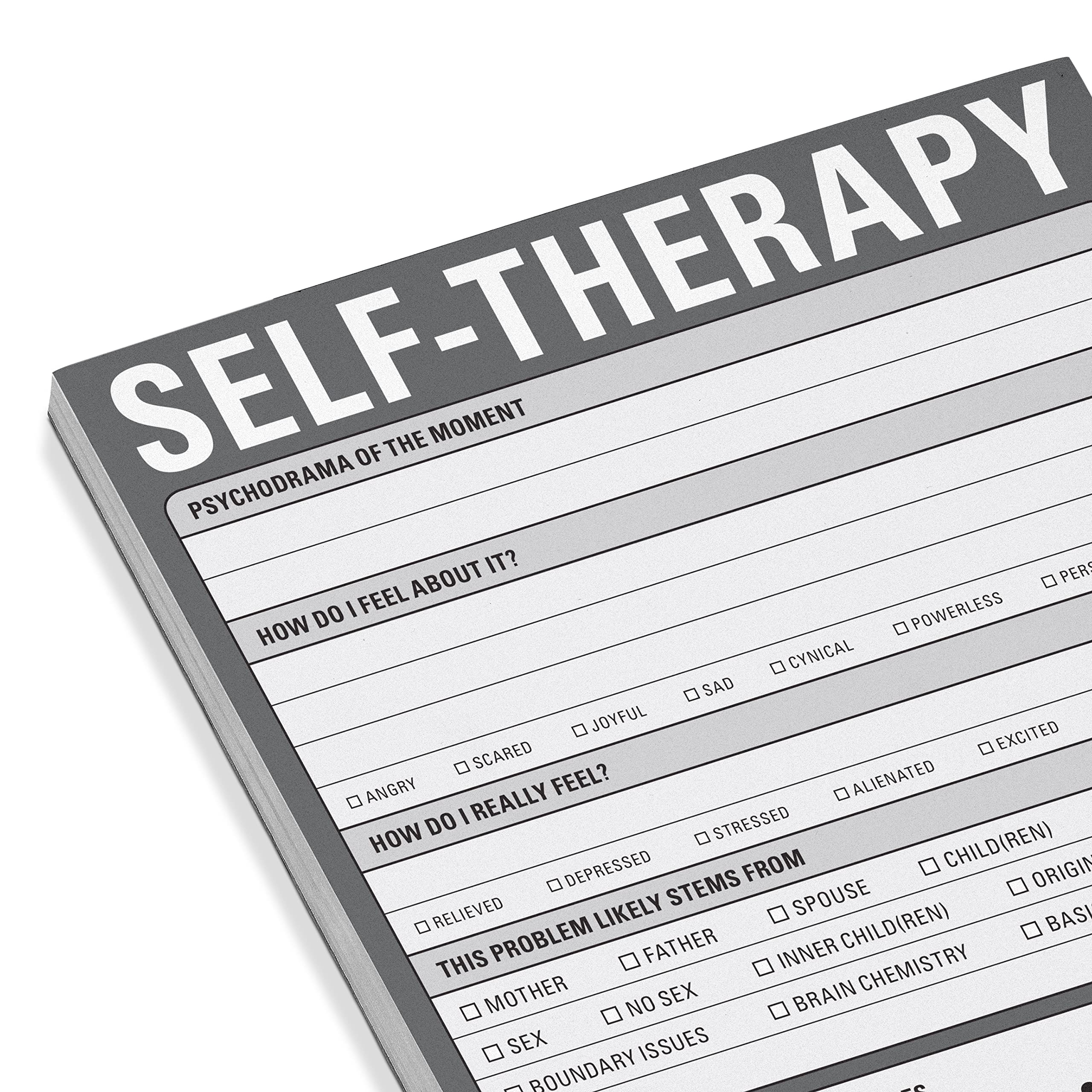 Knock Knock Self-Therapy , Checklist Note Pad for Step-by-Step Stress Relief (Gray), 6 x 9-inches - Image 3