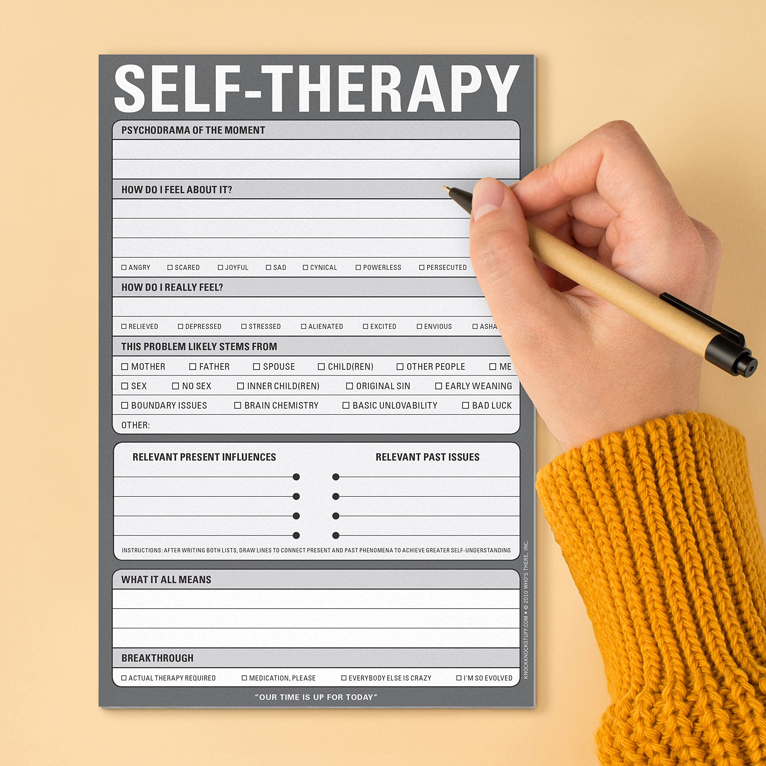 Knock Knock Self-Therapy , Checklist Note Pad for Step-by-Step Stress Relief (Gray), 6 x 9-inches - Image 5