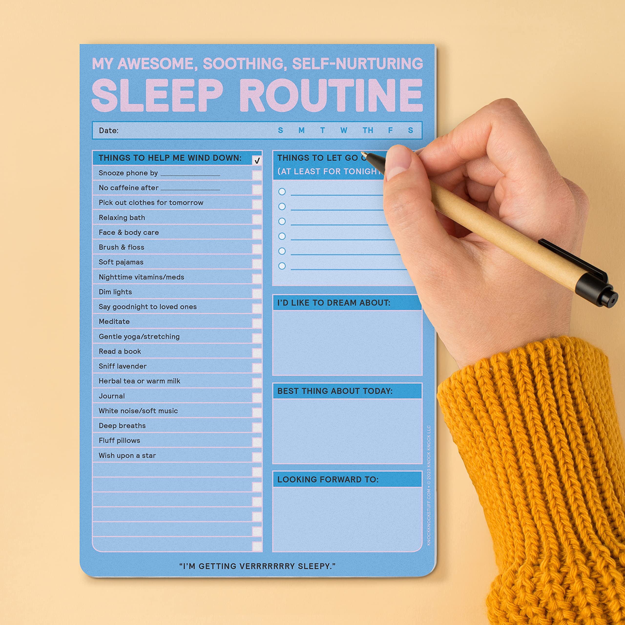 Knock Knock Sleep Routine Pad: My Awesome, Soothing, Self-Nurturing Sleep Tracker & Sleep Checklist, 6 x 9-inches (12639) - Image 5