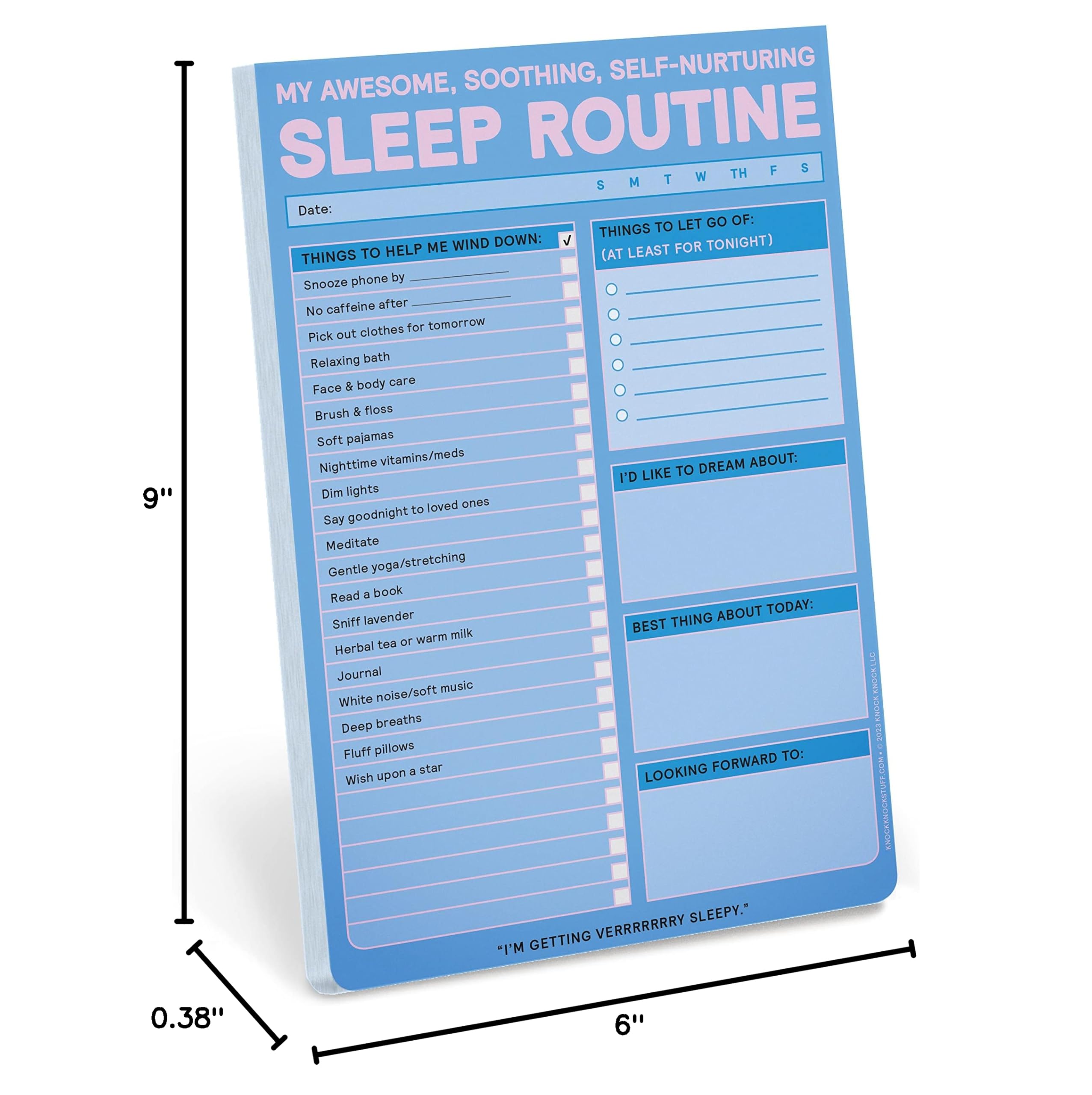 Knock Knock Sleep Routine Pad: My Awesome, Soothing, Self-Nurturing Sleep Tracker & Sleep Checklist, 6 x 9-inches (12639) - Image 7