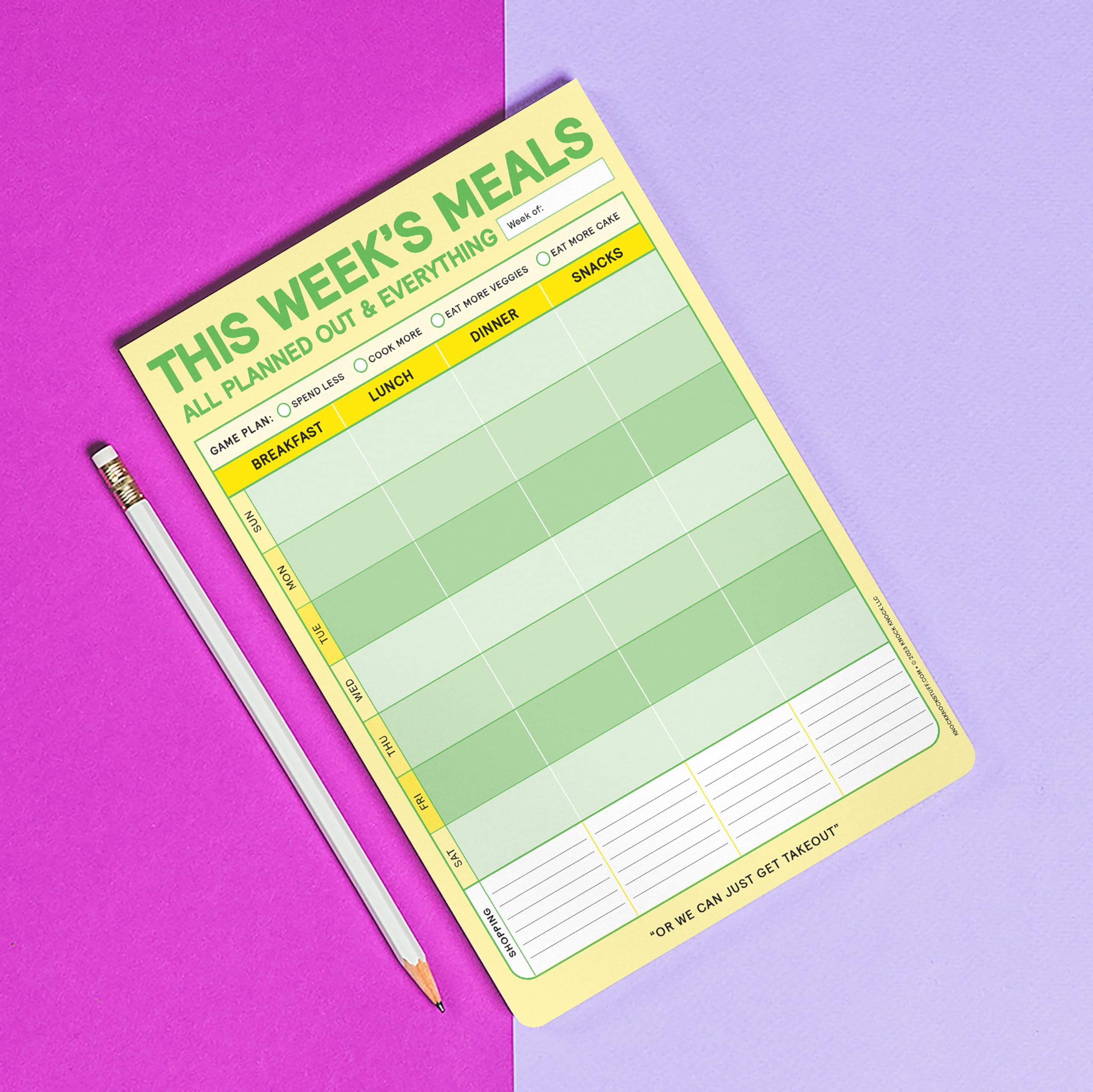 Knock Knock This Week's Meals Big & Sticky Notepad - Sticky Meal Planner Pad (40 Sheets, 9.75 x 7-inches) - Image 6